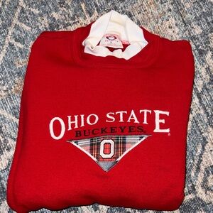 Ohio State Buckeyes Red Sweater with faux turtleneck collar